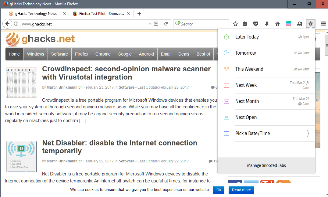 firefox snooze tabs
