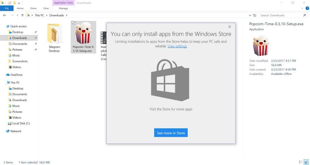 Windows 10 блокирует приложения Win32