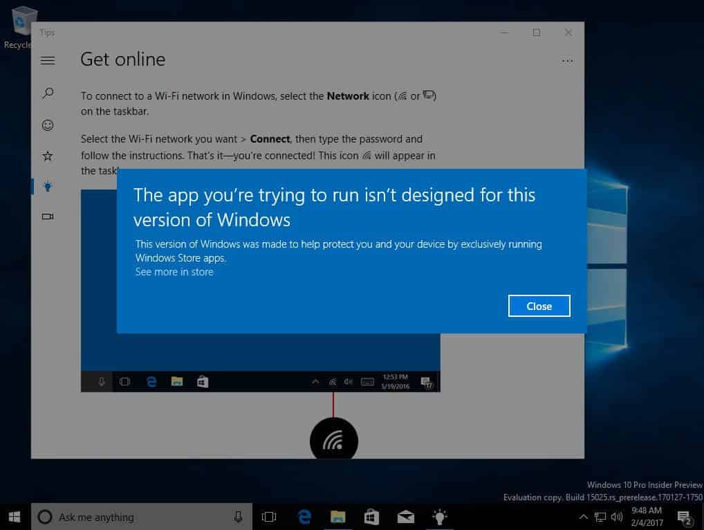 Windows 10 Cloud blockierte App