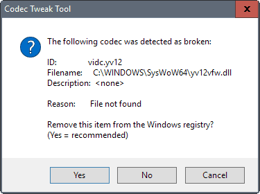 windows codec problem