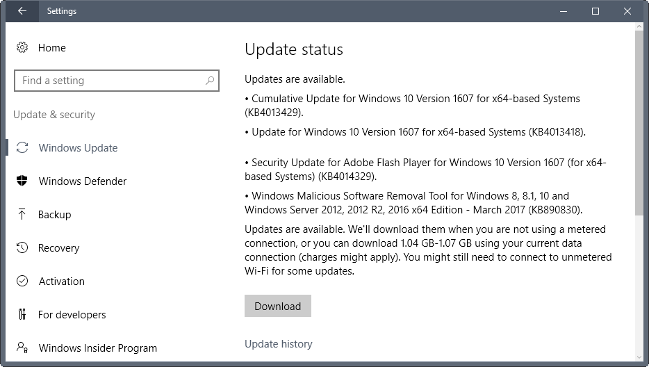 Microsoft Security Updates March 2017 release