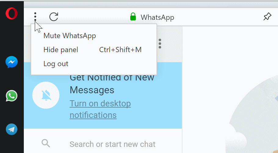 whatsapp opera close