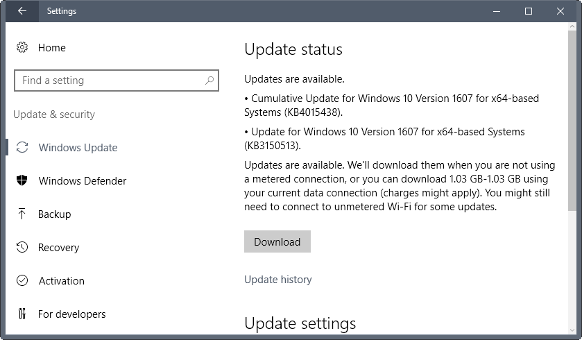 Windows 10 KB4015438 fixes crashes and hangs