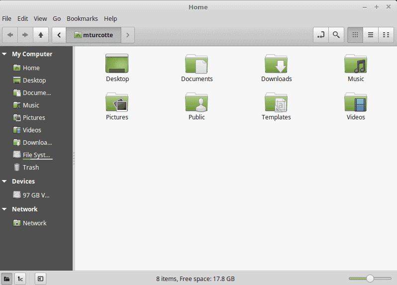 LinuxMint Cinnamon FileManager