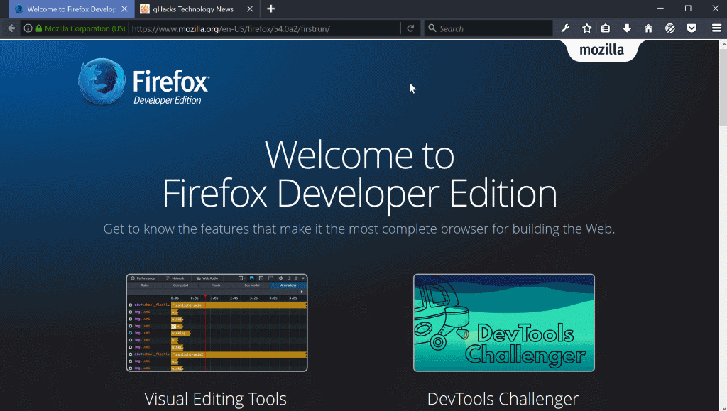 firefox developer editon termination