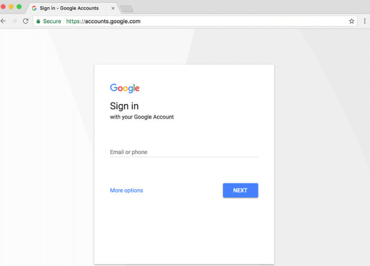 google new sign-in page