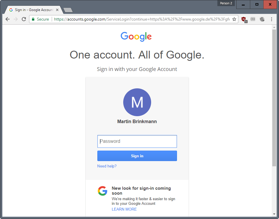 Account in google sign How to