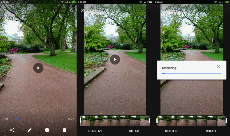 google photos video stabilize