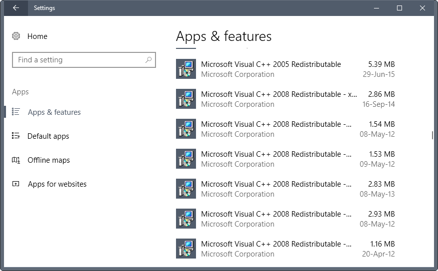 visual c++ redistributable