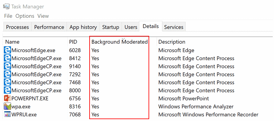 windows 10 power throttling