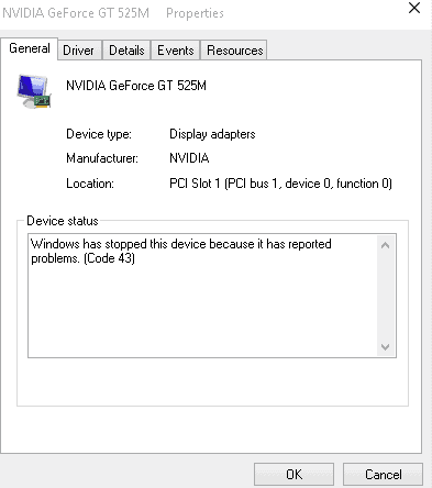 windows has stopped this device because it has reported problems code 43