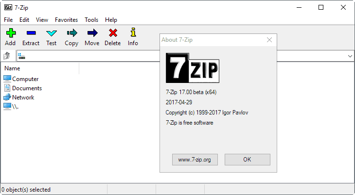 A first look at 7-Zip 17.0 Beta