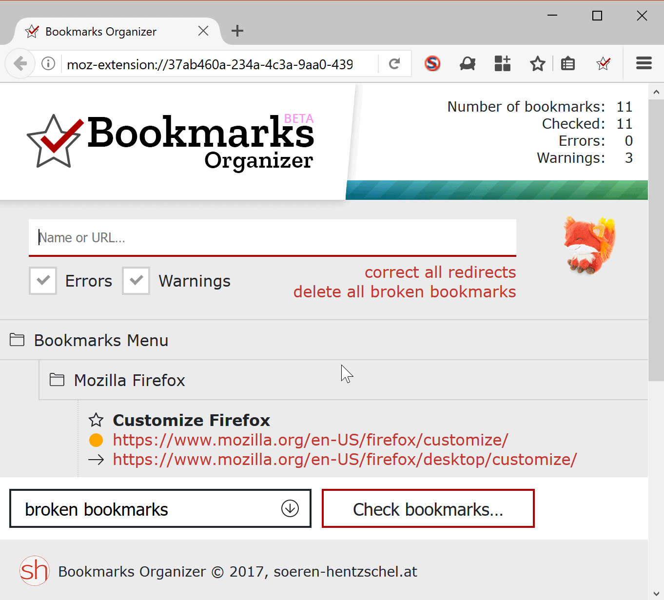bookmarks organizer