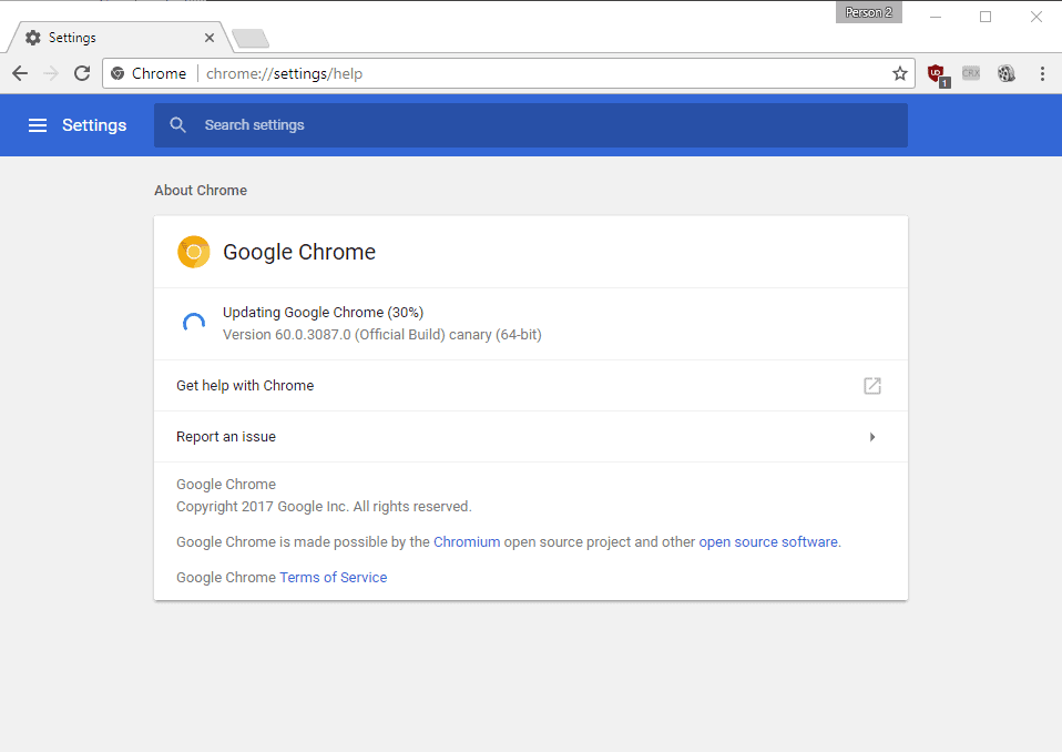 chrome update