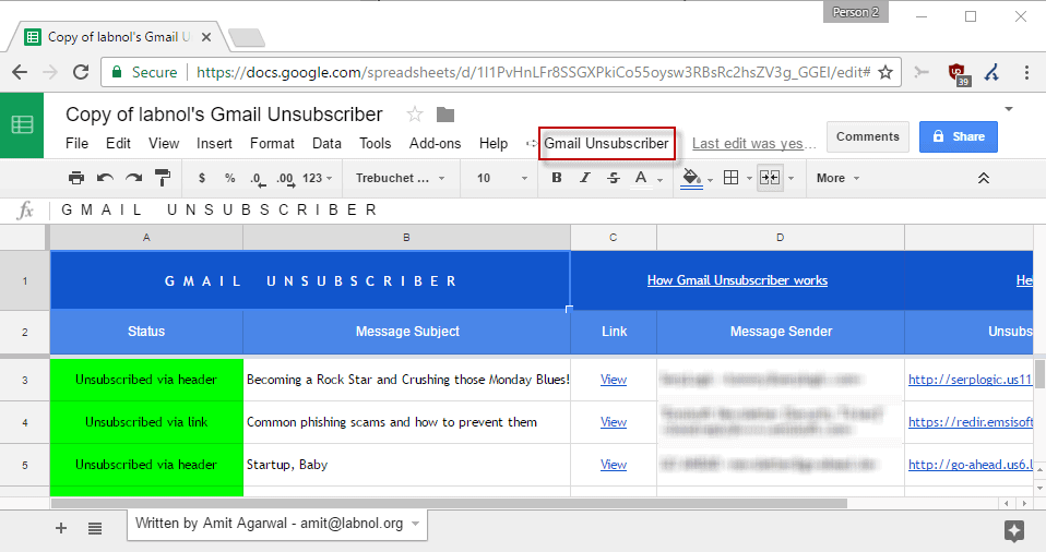 gmail unsubscriber