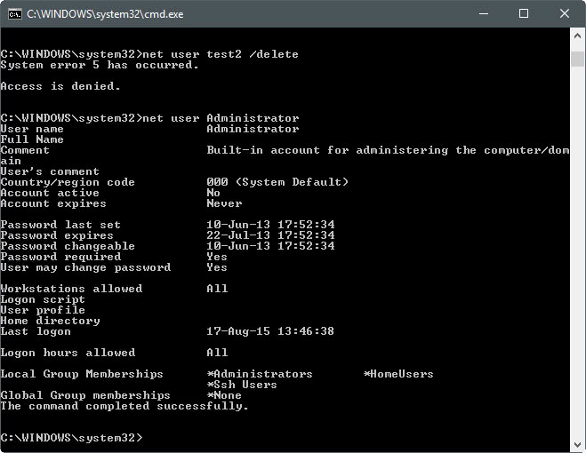 Manage Windows Users With Net User Ghacks Tech News