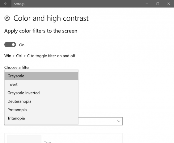 color filters windows