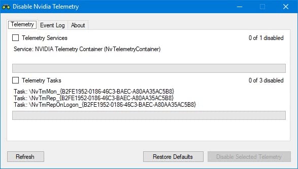 disable nvidia telemetry