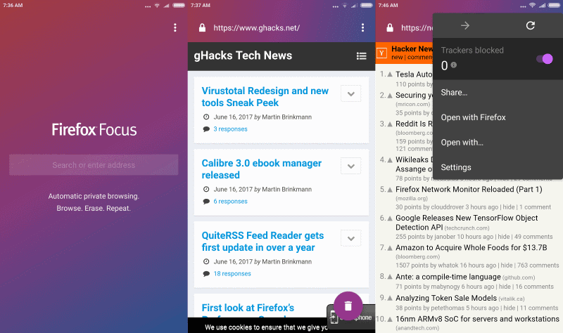 Firefox Focus not a high priority currently