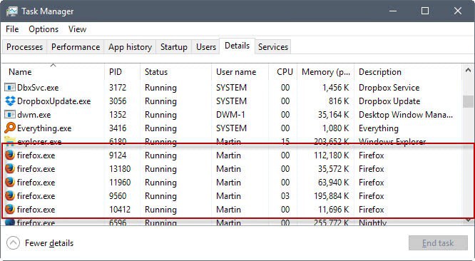 firefox multiple content processes