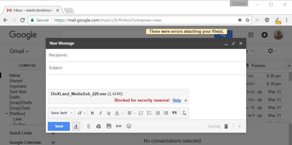 gmail blocked