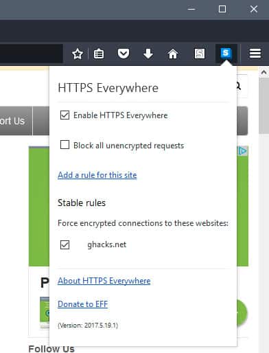 HTTPS Everywhere WebExtension for Firefox