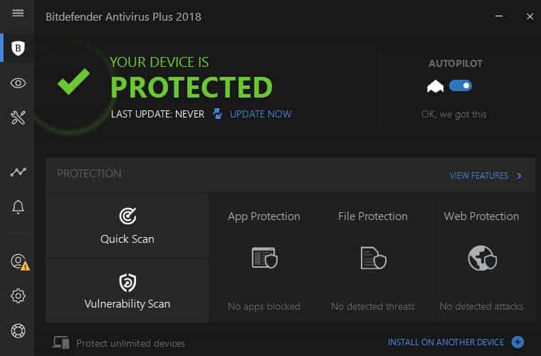 bitdefender 2018 interface