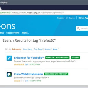 firefox 57 compatible addons