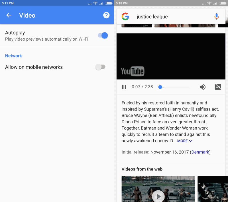 Google rolls out autoplaying videos on Android