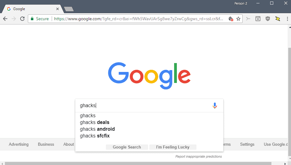 google instant search