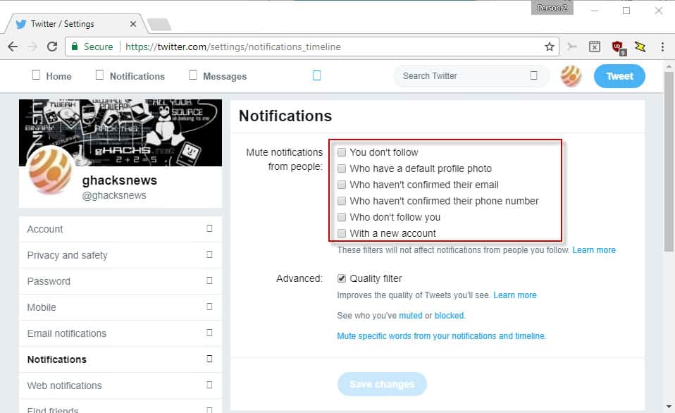 Twitter adds option to mute new accounts