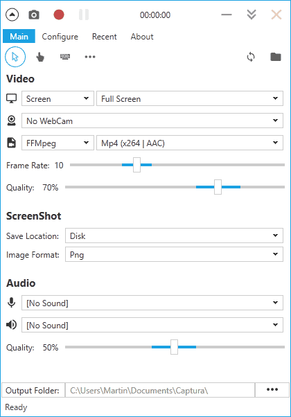 captura desktop recording