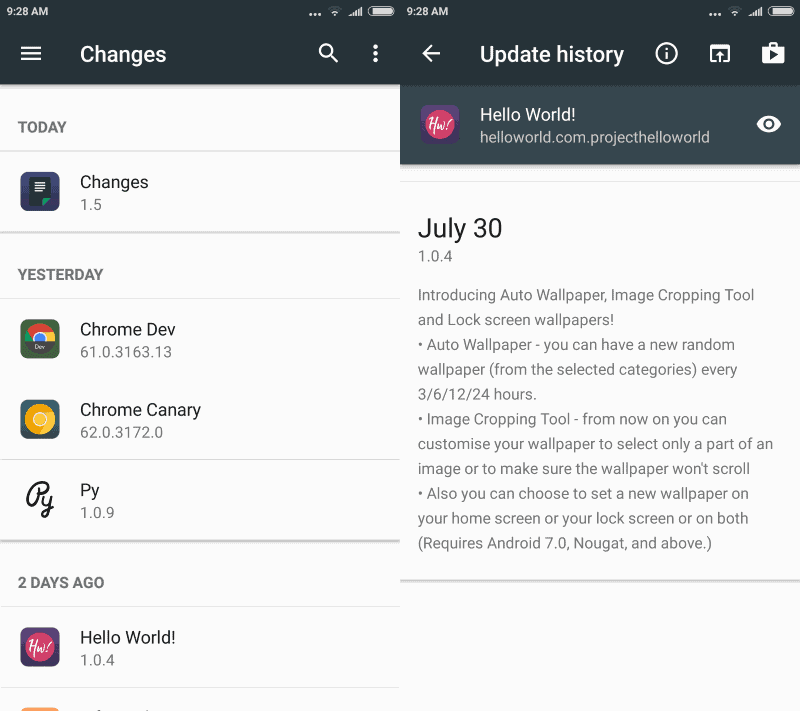 changes android