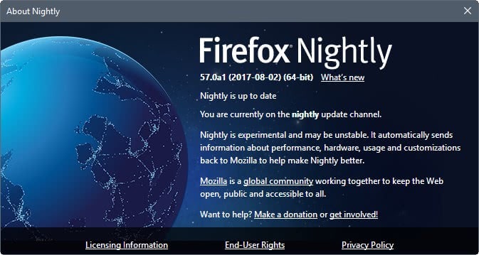 You cannot downgrade Firefox 55 profiles