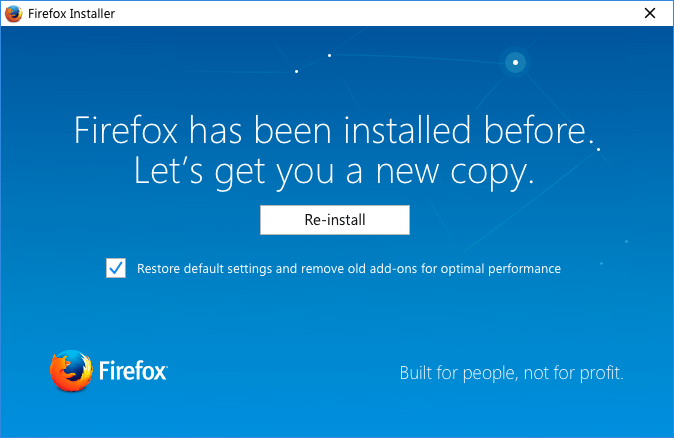 firefox reinstall