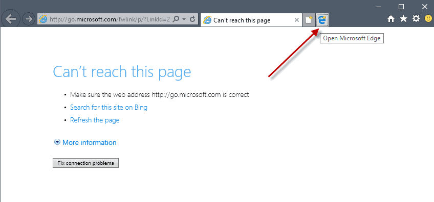 hide microsoft edge button internet explorer