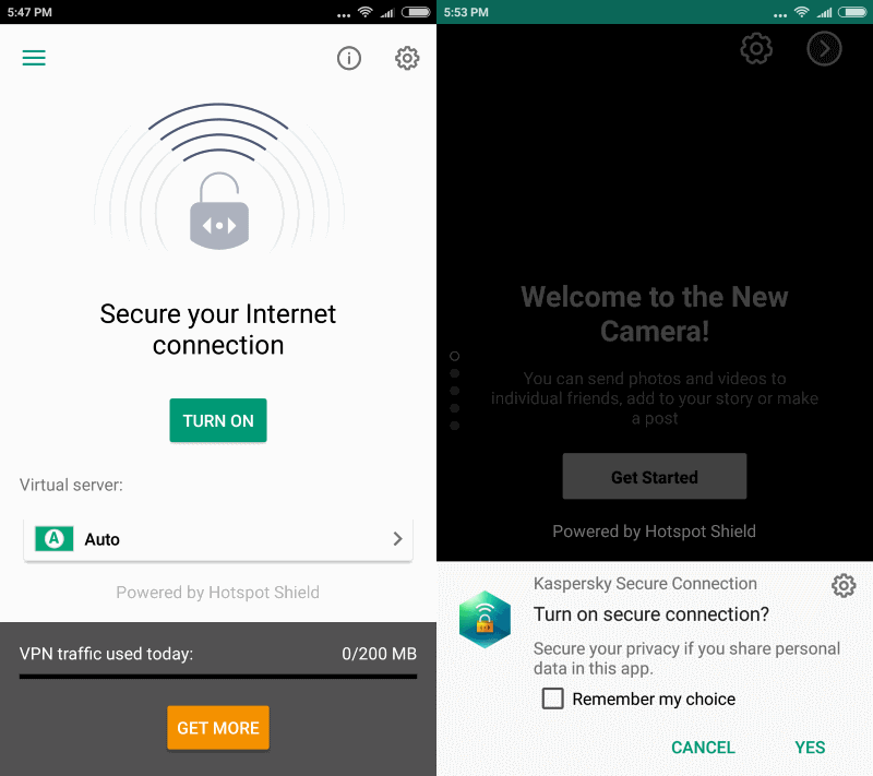 kaspersky secure connection