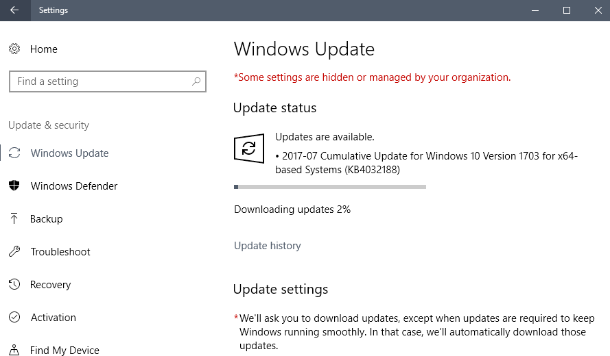 windows 10 1703 kb4032188