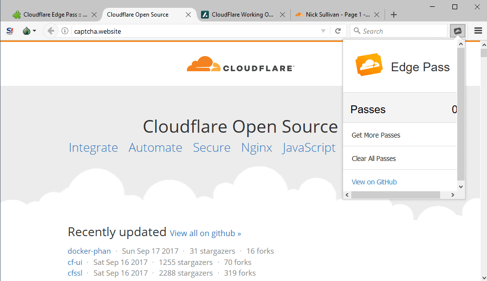 Wave goodbye to CloudFlare Captchas: Cloudflare Privacy Pass lands