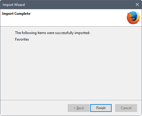 firefox import complete