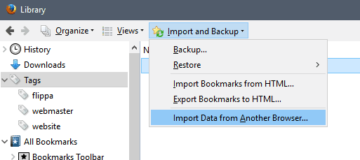 firefox import data from another browser