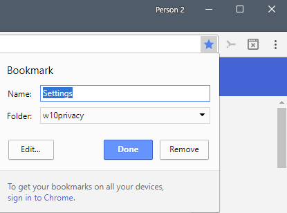 google chrome reverse bookmark add