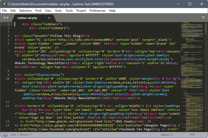 Sublime Text é um dos melhores editores de código para Windows.