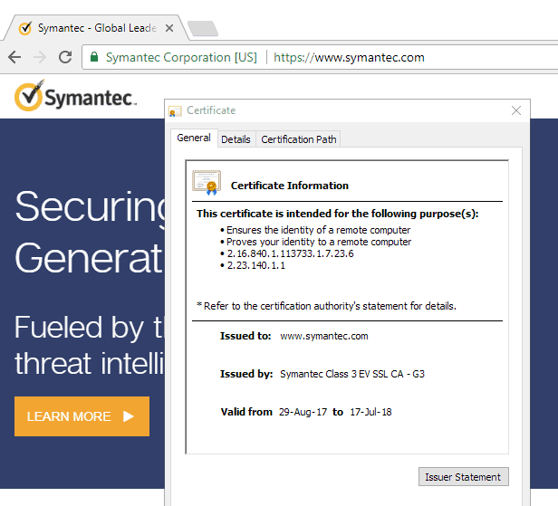 Google: timeline for distrusting all Symantec Certificates in Chrome