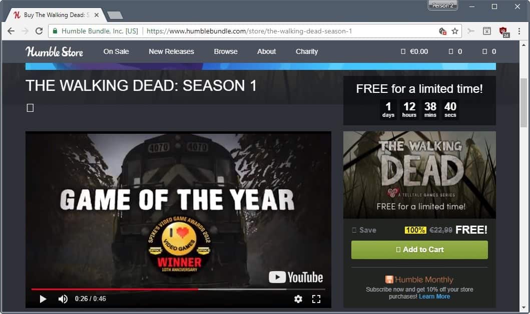 walking dead season 1 free