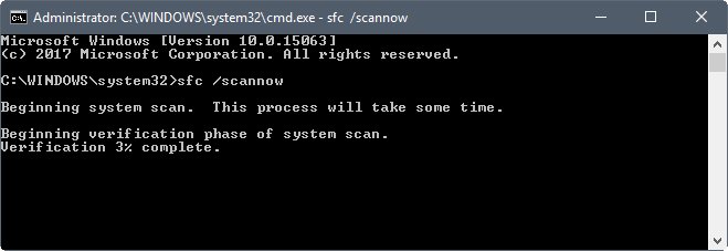 sfc scannow repair
