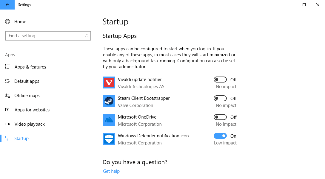 windows 10 startup apps