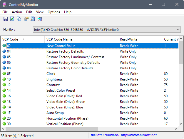 controlmymonitor edit monitor settings