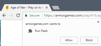 run flash chrome