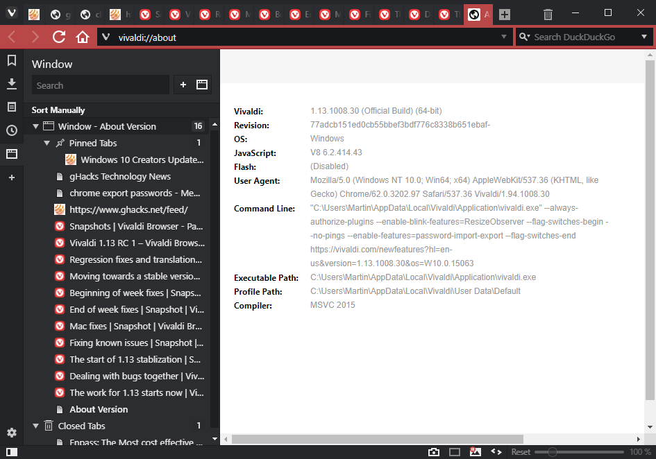 Vivaldi Browser 1.13 update released
